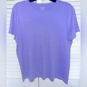 L.L. Bean Purple Lavender Solid T-Shirt